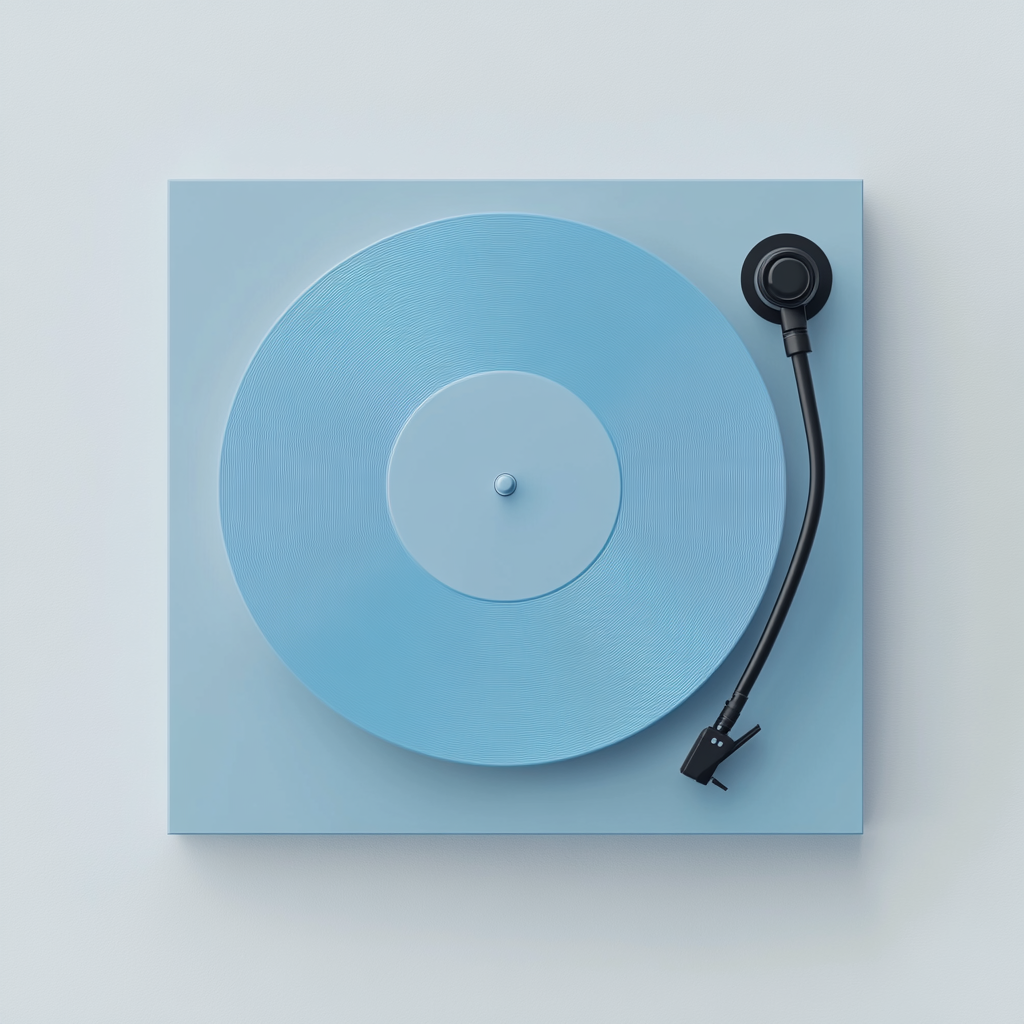 Futuristic Blue Gradient Vinyl Record