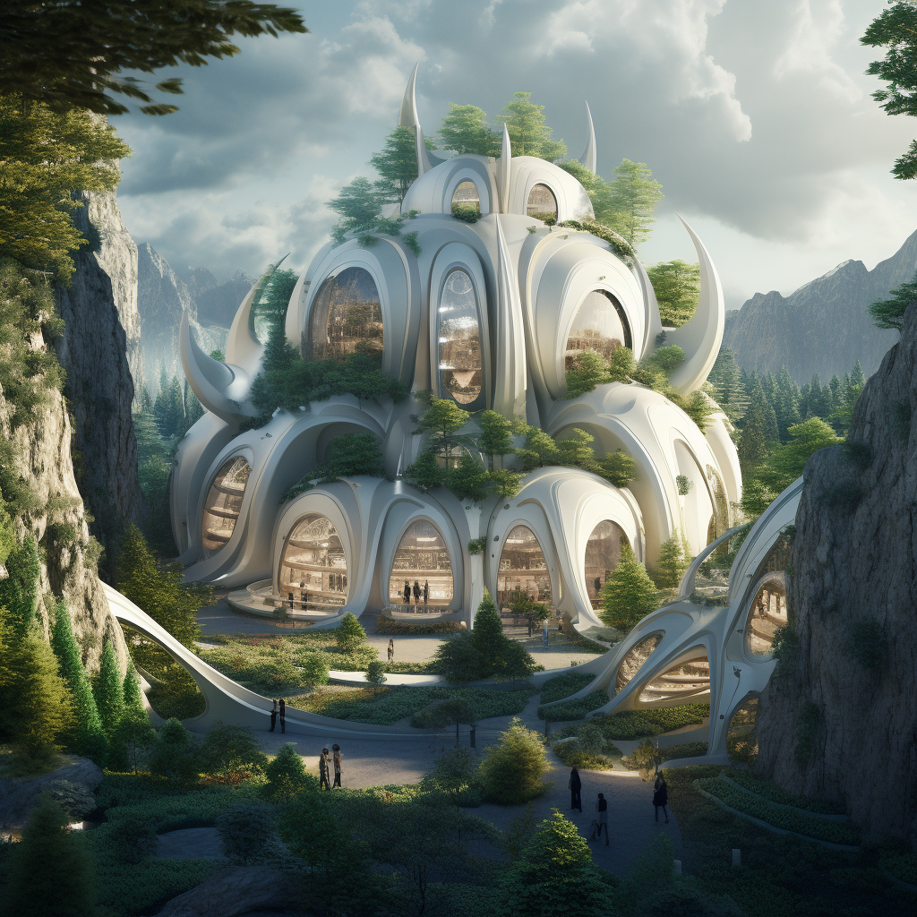 Biomimicry building in alien landscape