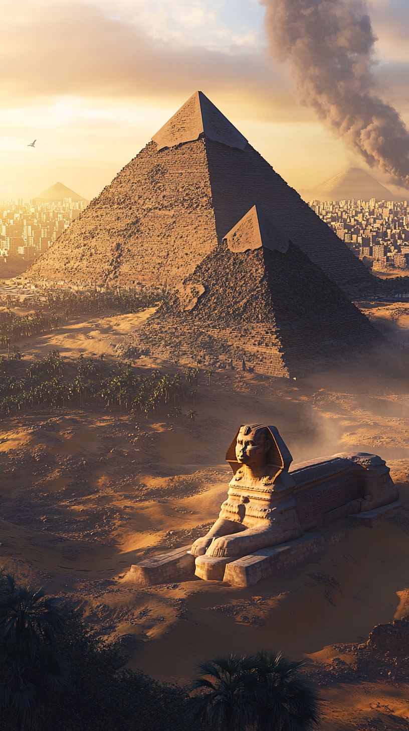 Abandoned Cairo Pyramids 2100 Landscape