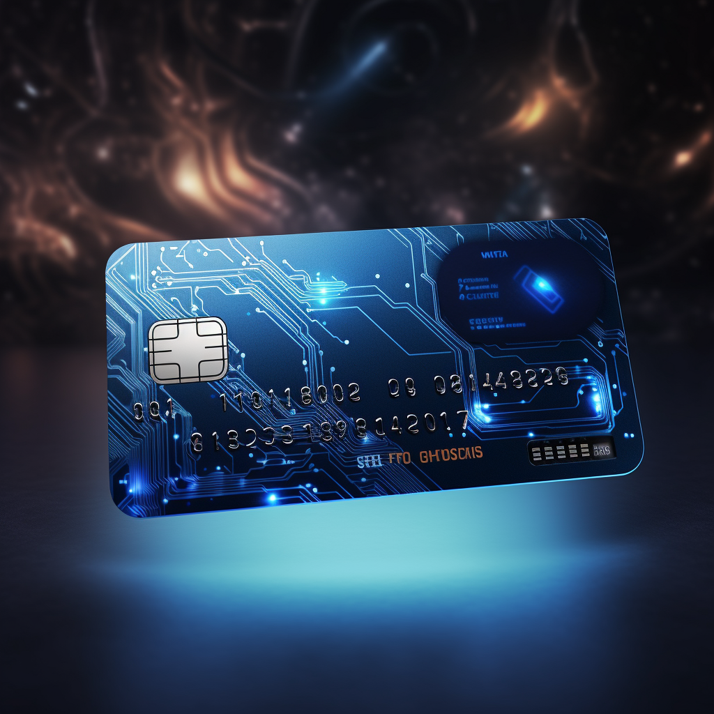 Futuristic Fantastic Credit Card in Blue