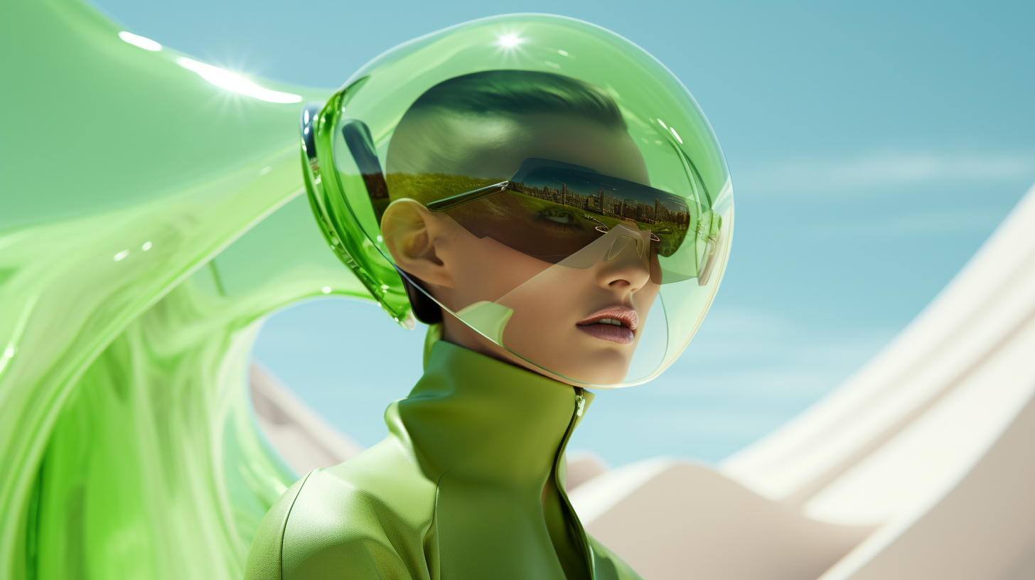 Futuristic fashion avatar in LV fabric