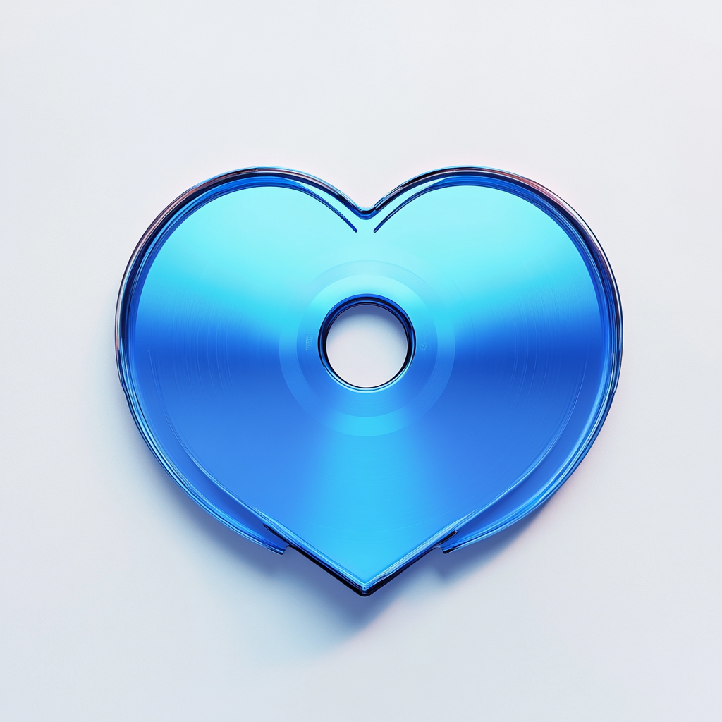 Flat shot of futuristic heart vinyl