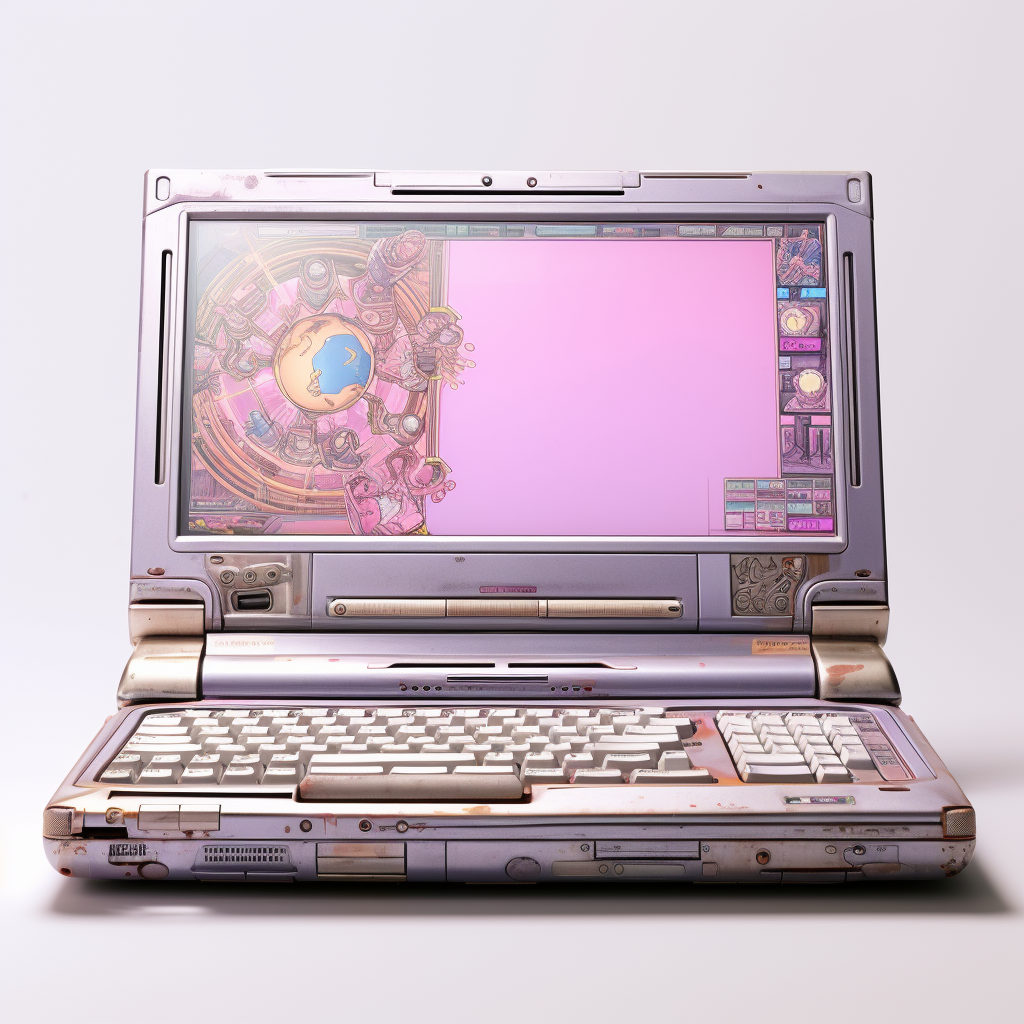 Futuristic laptop on white background