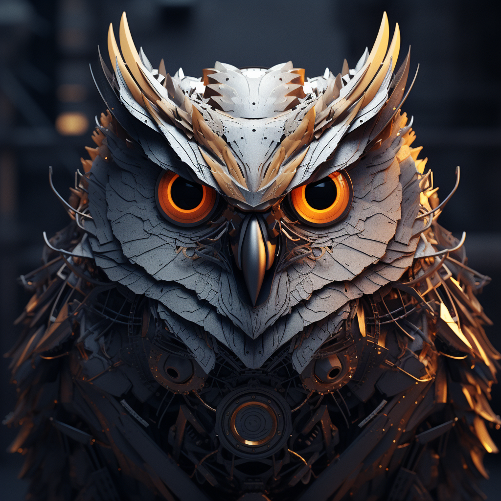 Futuristic polygon owl image