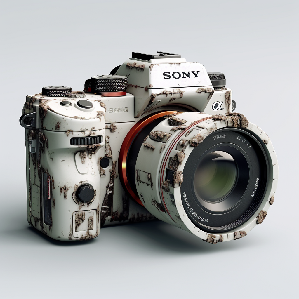 Futuristic Sony Camera on White Background