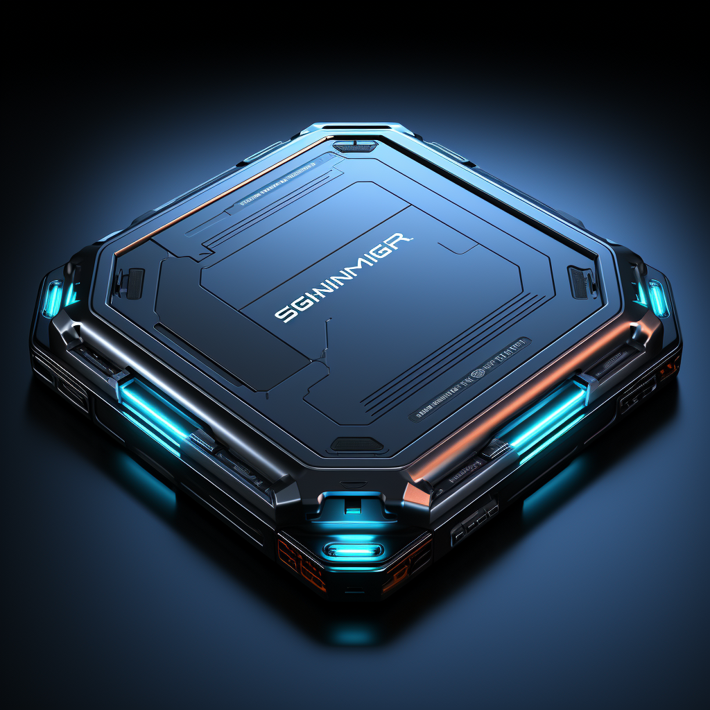 Detailed Futuristic Square Metal Plate