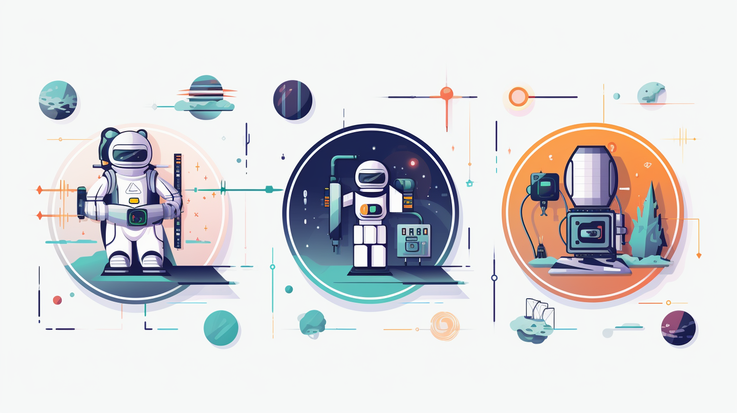 Futuristic technology illustration with white background