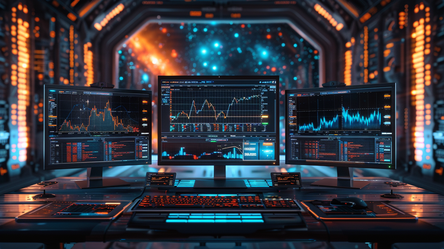 Trading Chart on Futuristic Desk