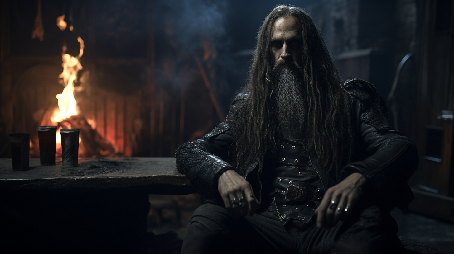 Gaahl smoking in tavern