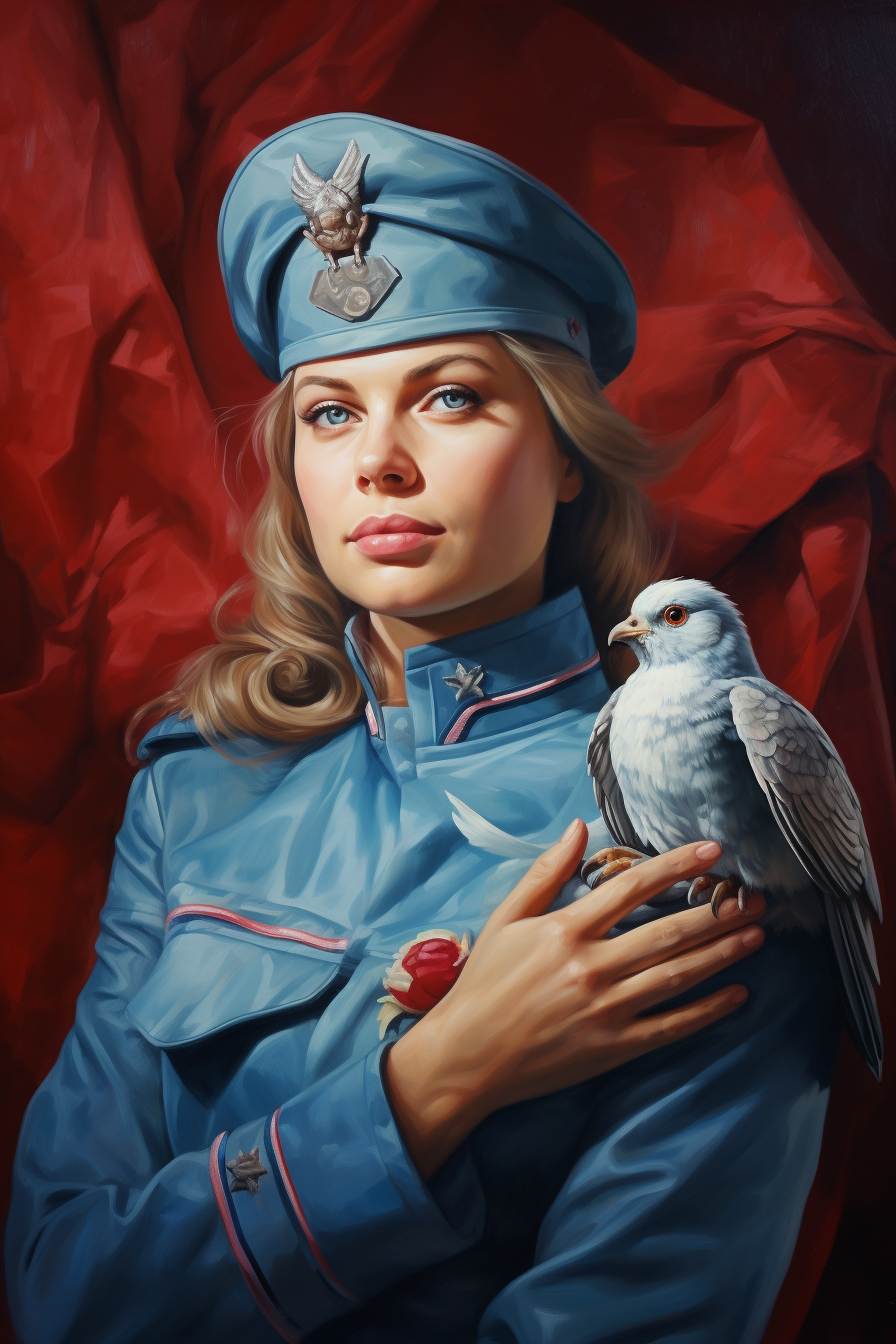 Yuri Gagarin with a dove