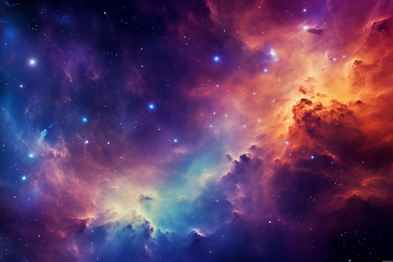 Beautiful minimalistic galaxy cosmos in various colors