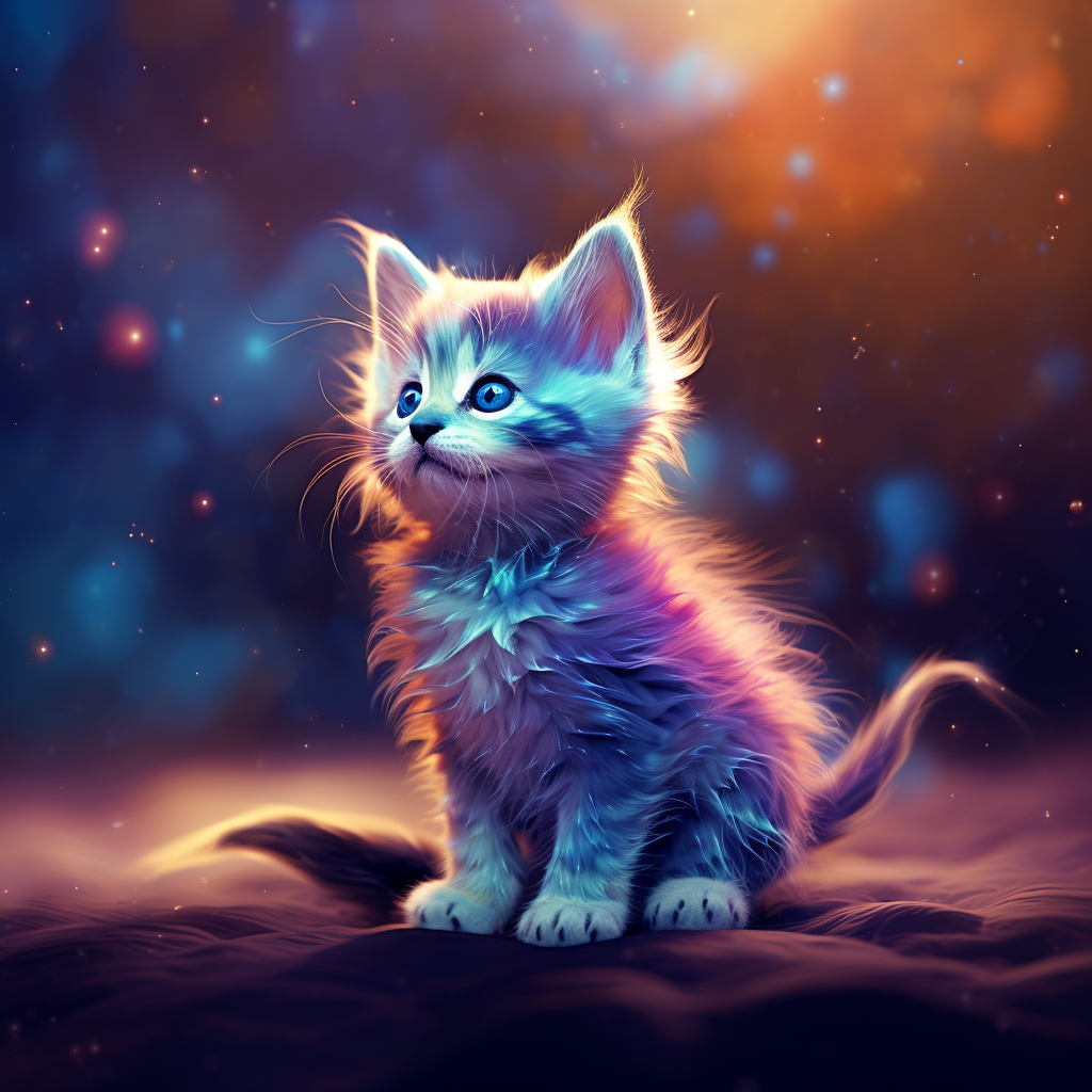 Cute kitten with galaxy fur