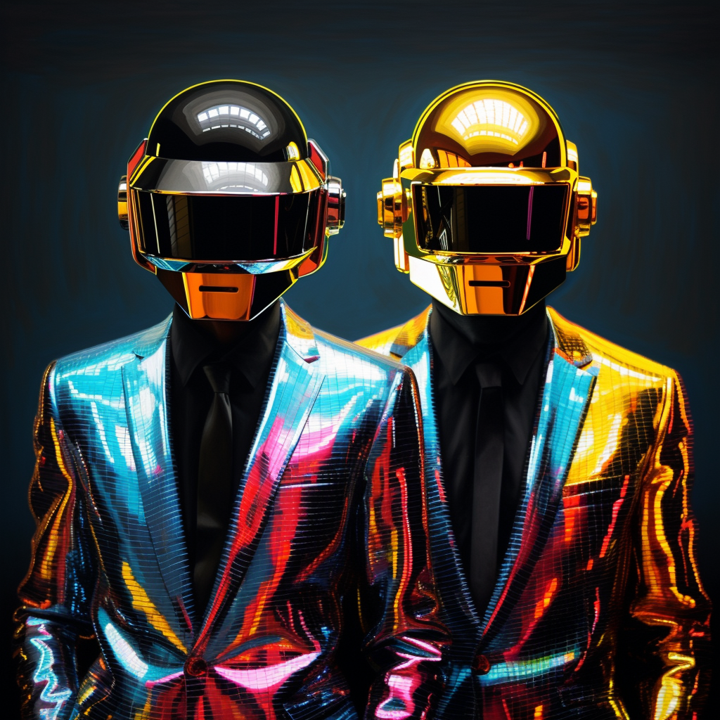 Futuristic Daft Punk in Galaxy