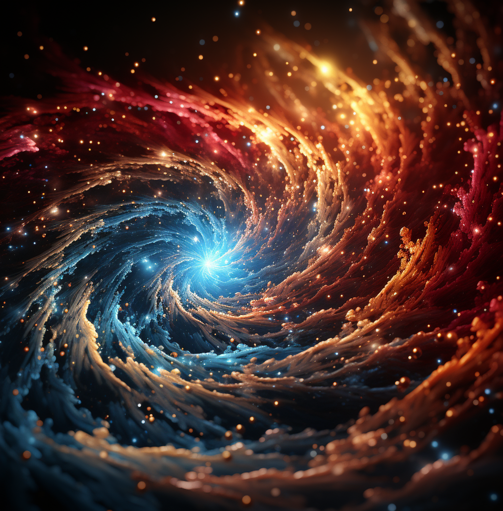 Beautiful galaxy stars in spirals and curves