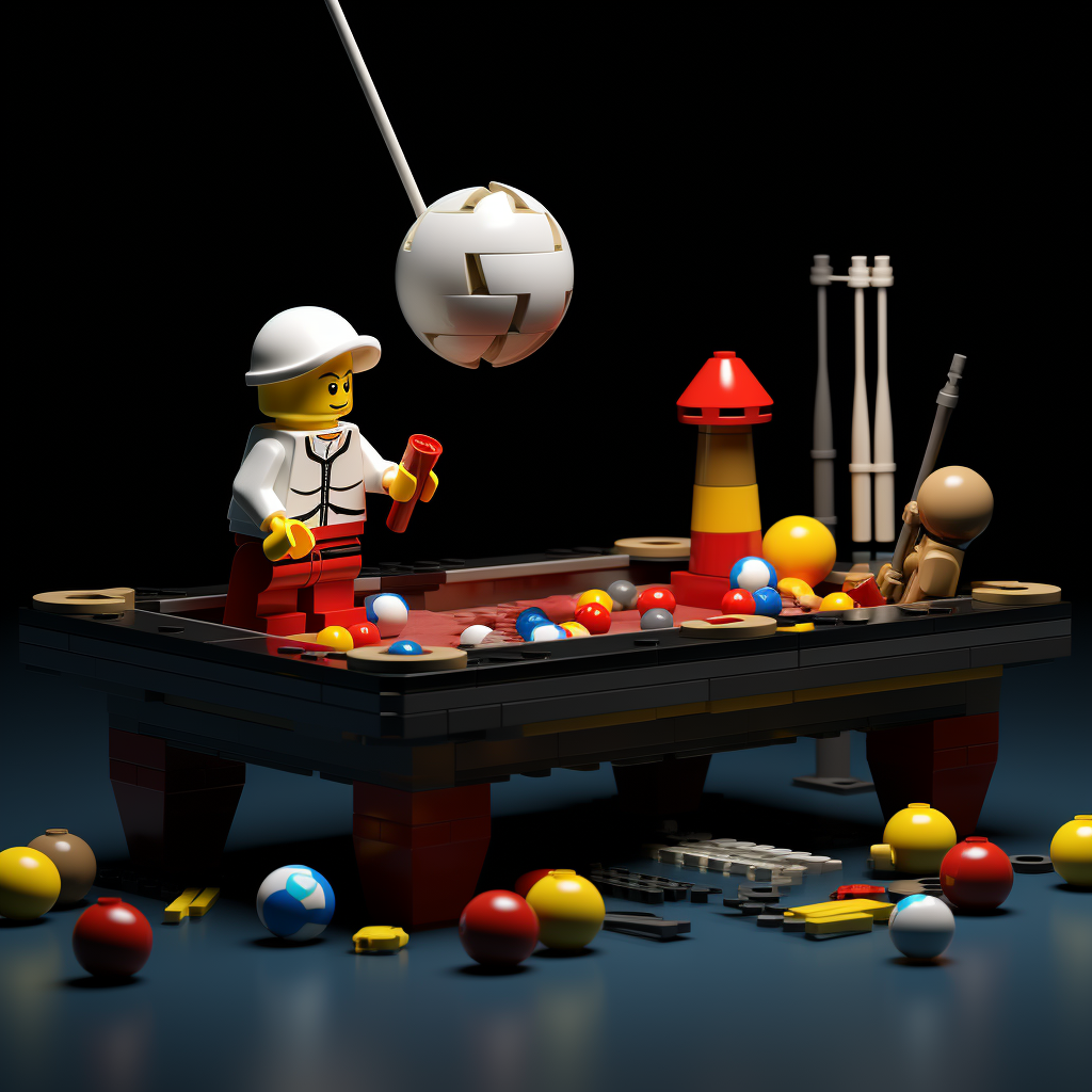 Fun Game Characters Playing Billiards