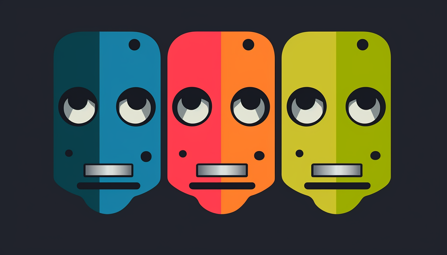 Colorful robot face game icon