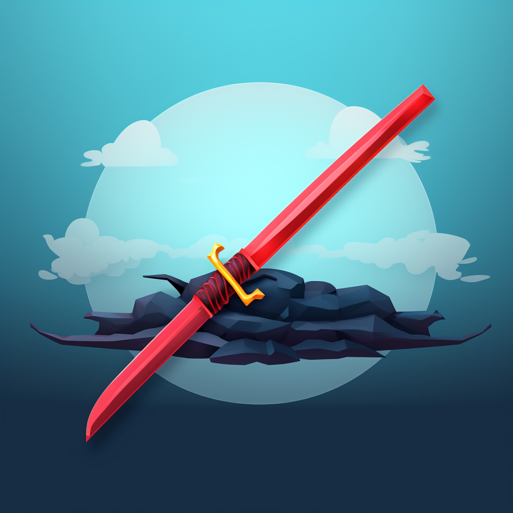 Low Poly Katana for Game Icon