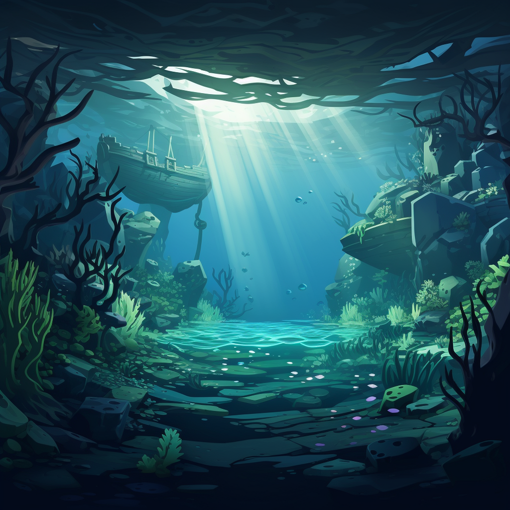 Game Background of Tranquil Ocean Scene