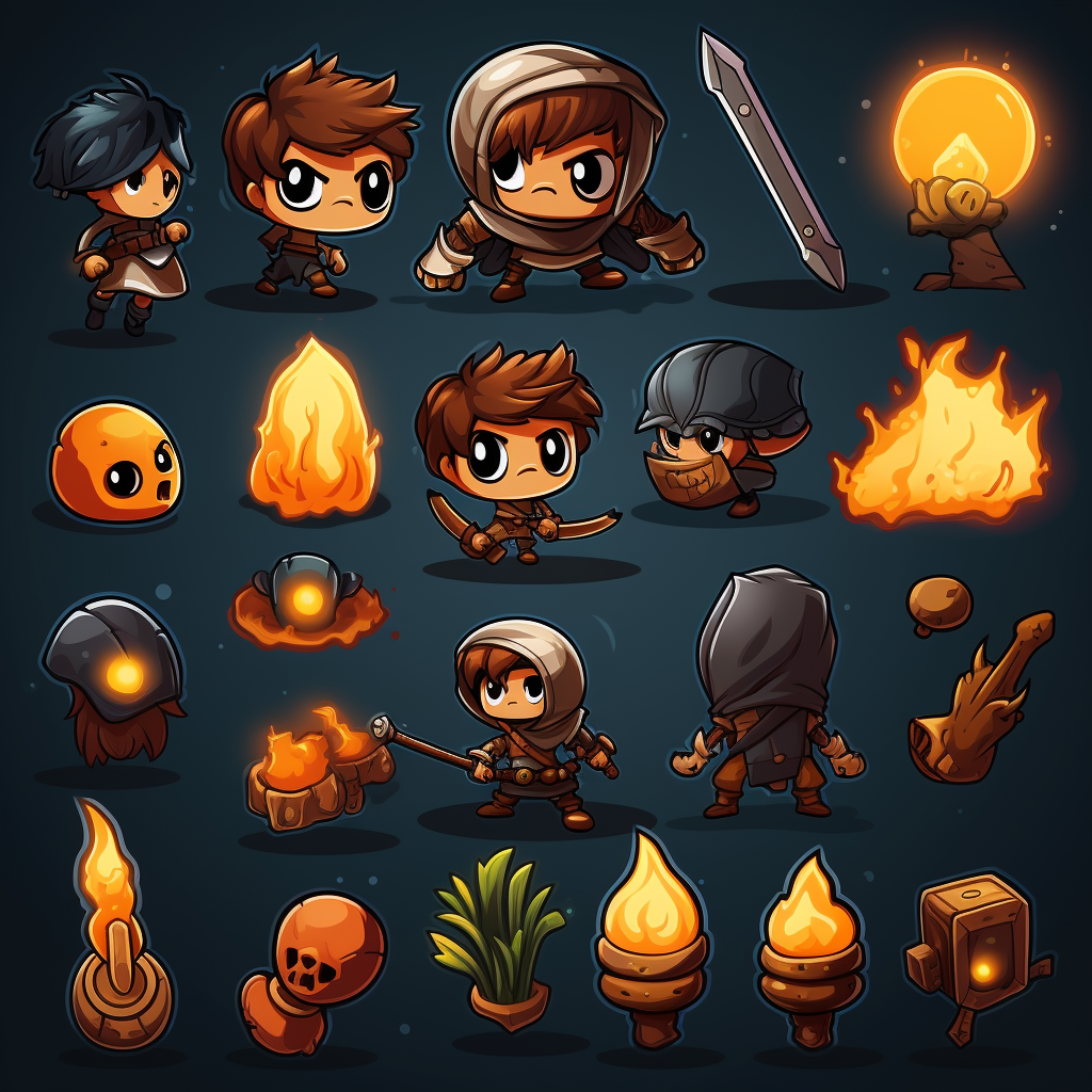 Resource icons for invincible comic 2D platformer game