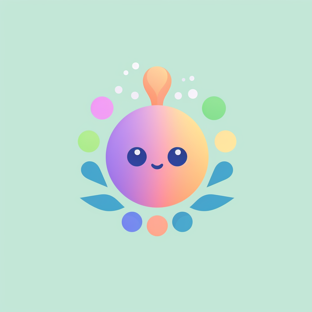 Minimalist cute gaming biology logo fusion