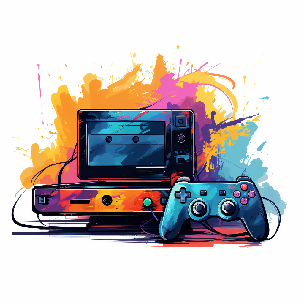 Illustration of modern gaming consoles