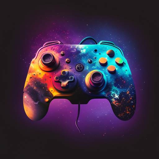 Gaming Controller in Galactic Travel Adventure