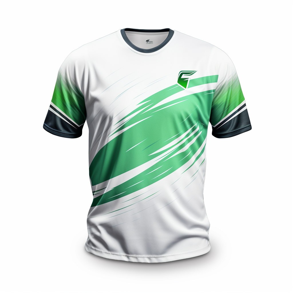 White and green gaming esports jersey