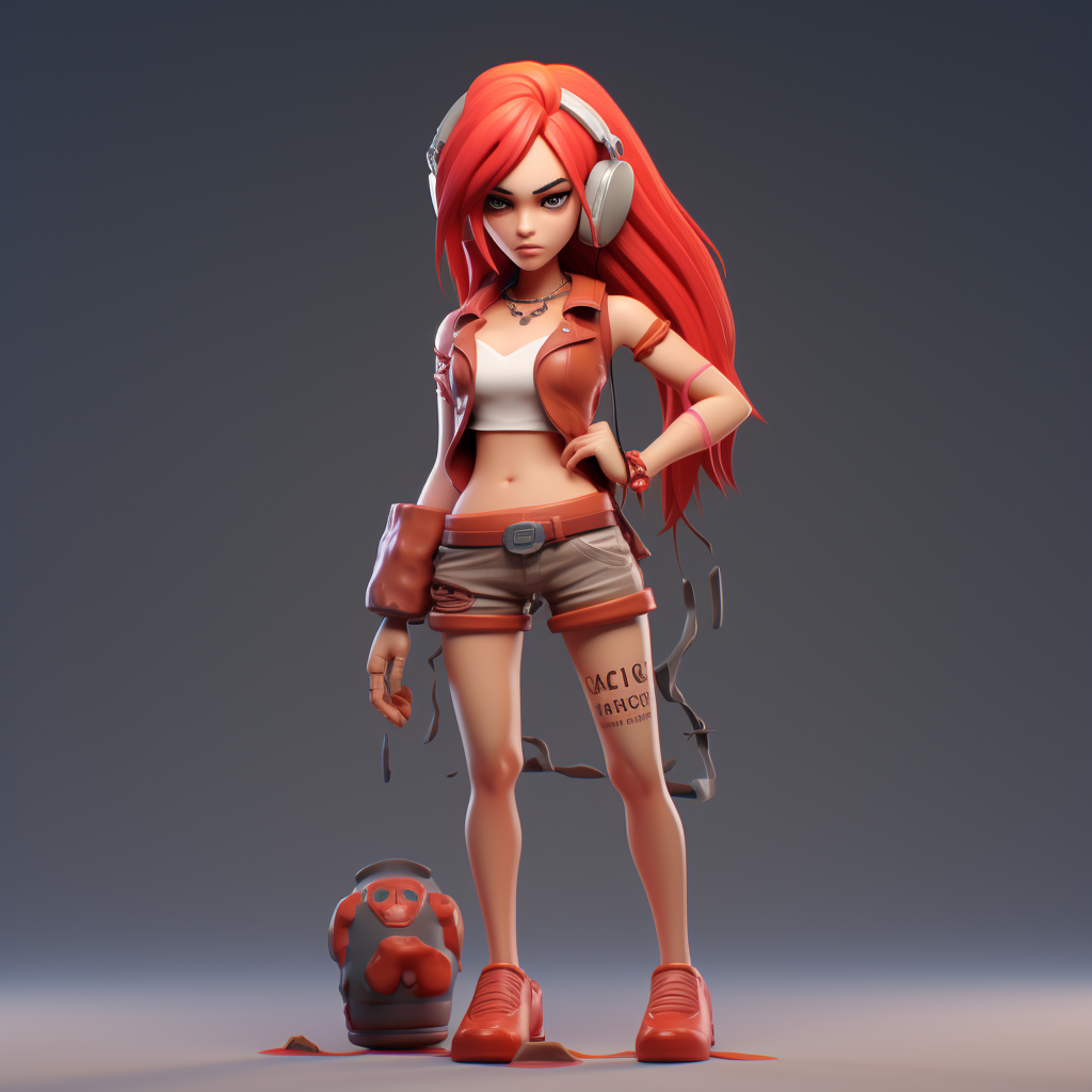 Cartoonish 3D Gaming Character Full Body