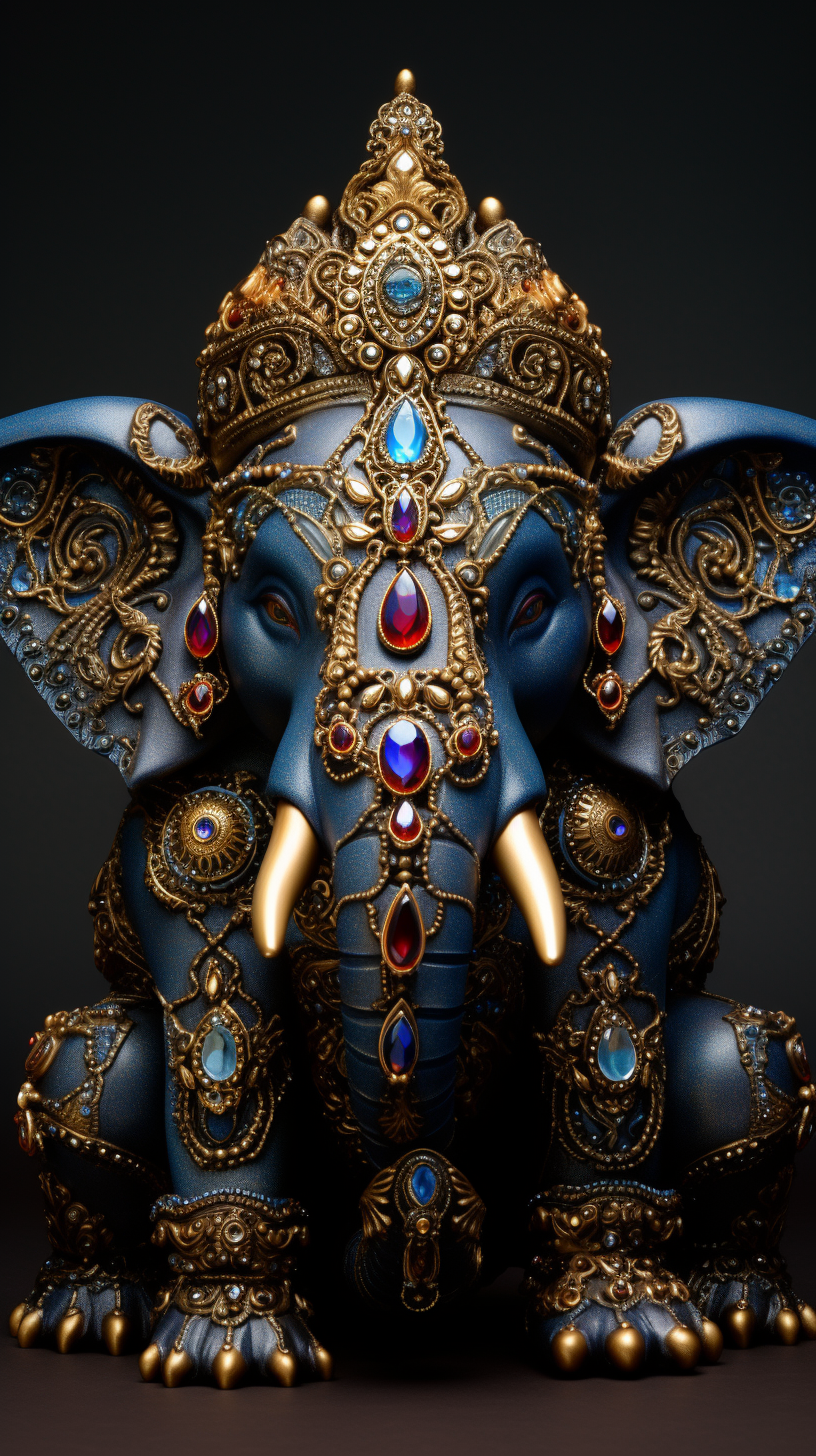 Ganesh Elephant with Jeweled Accessories