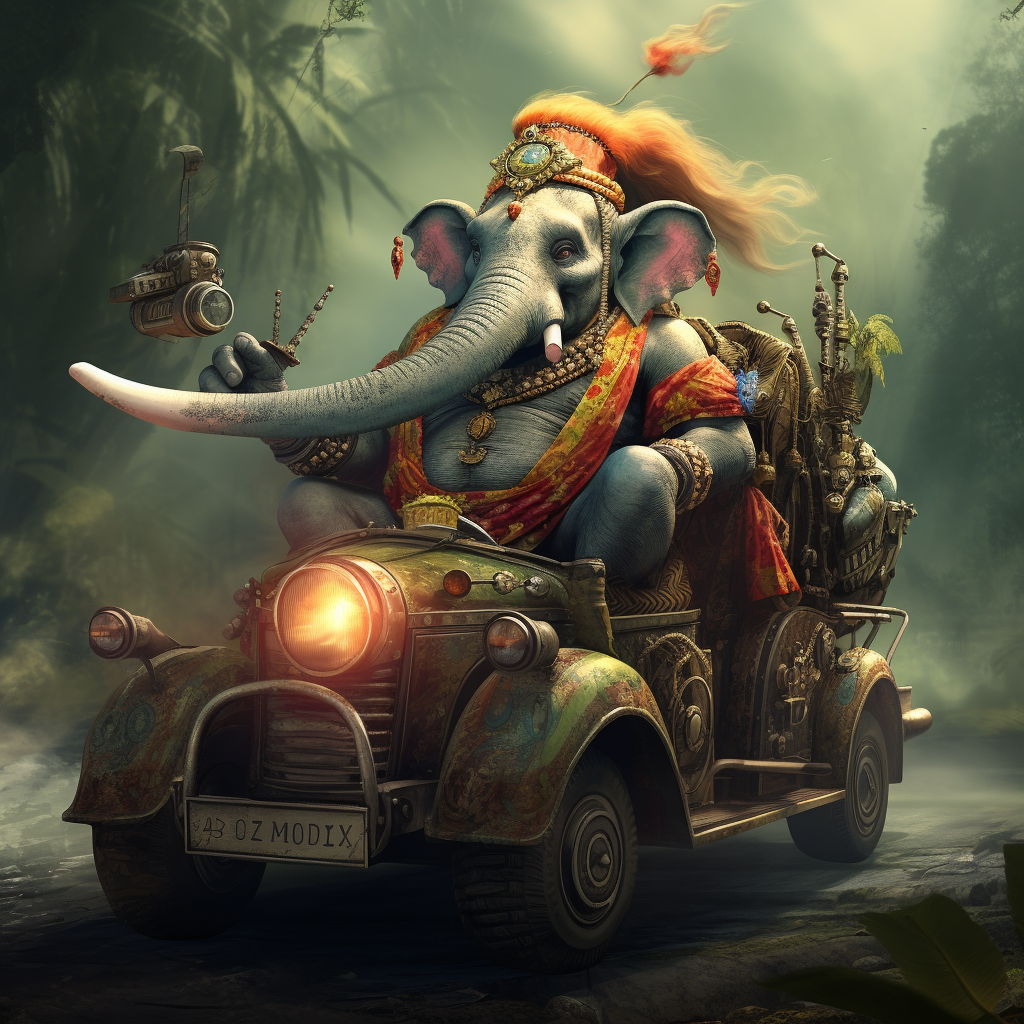 Ganesha in an automobile concept