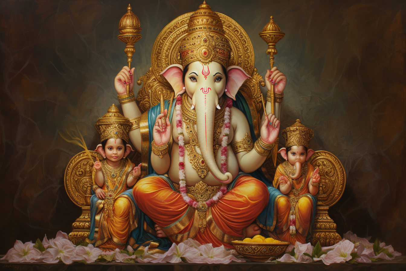 Lord Ganesha with Both Parents Blessings