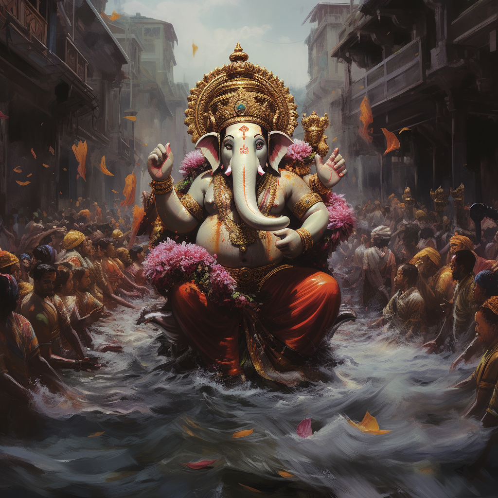 Joyful Ganesha Visarjan Procession