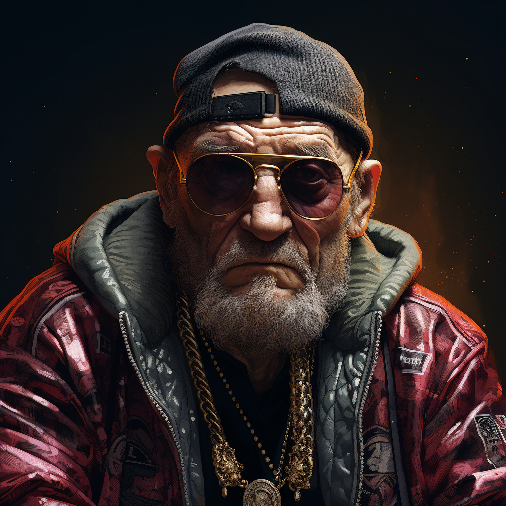 Realistic Gangsta Rapper Grandpa Image