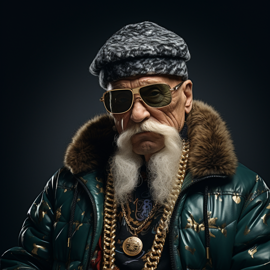 Realistic Gangsta Rapper Russian Man Gangsters