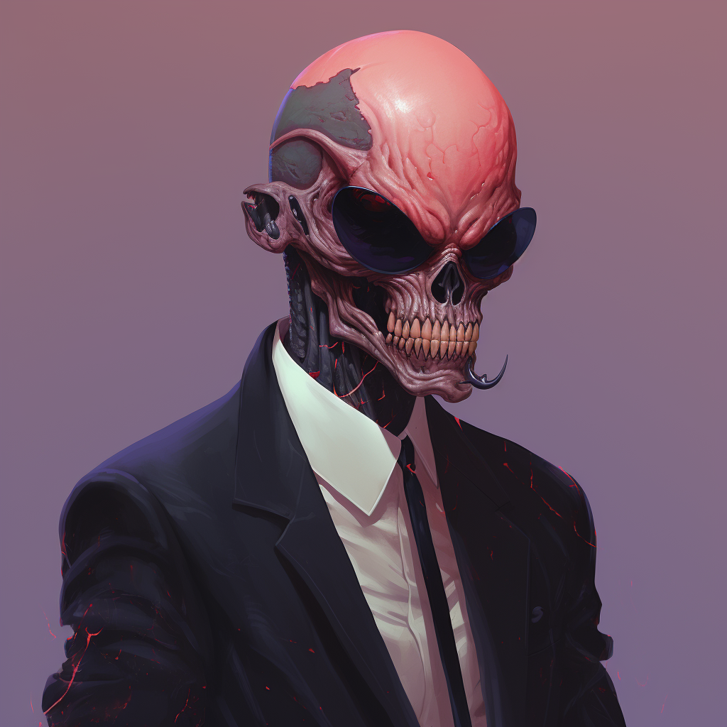 Gangster Alien Male Portrait