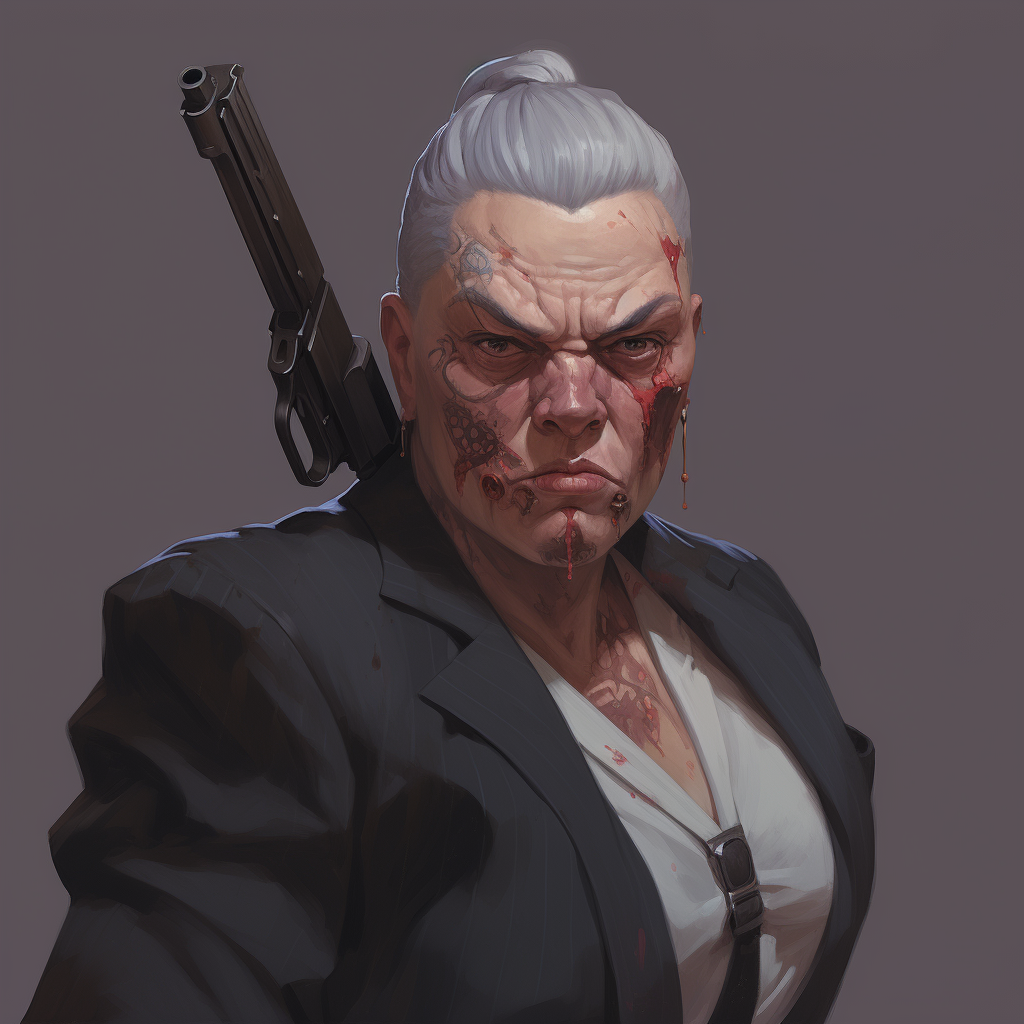 Female gangster portrait image