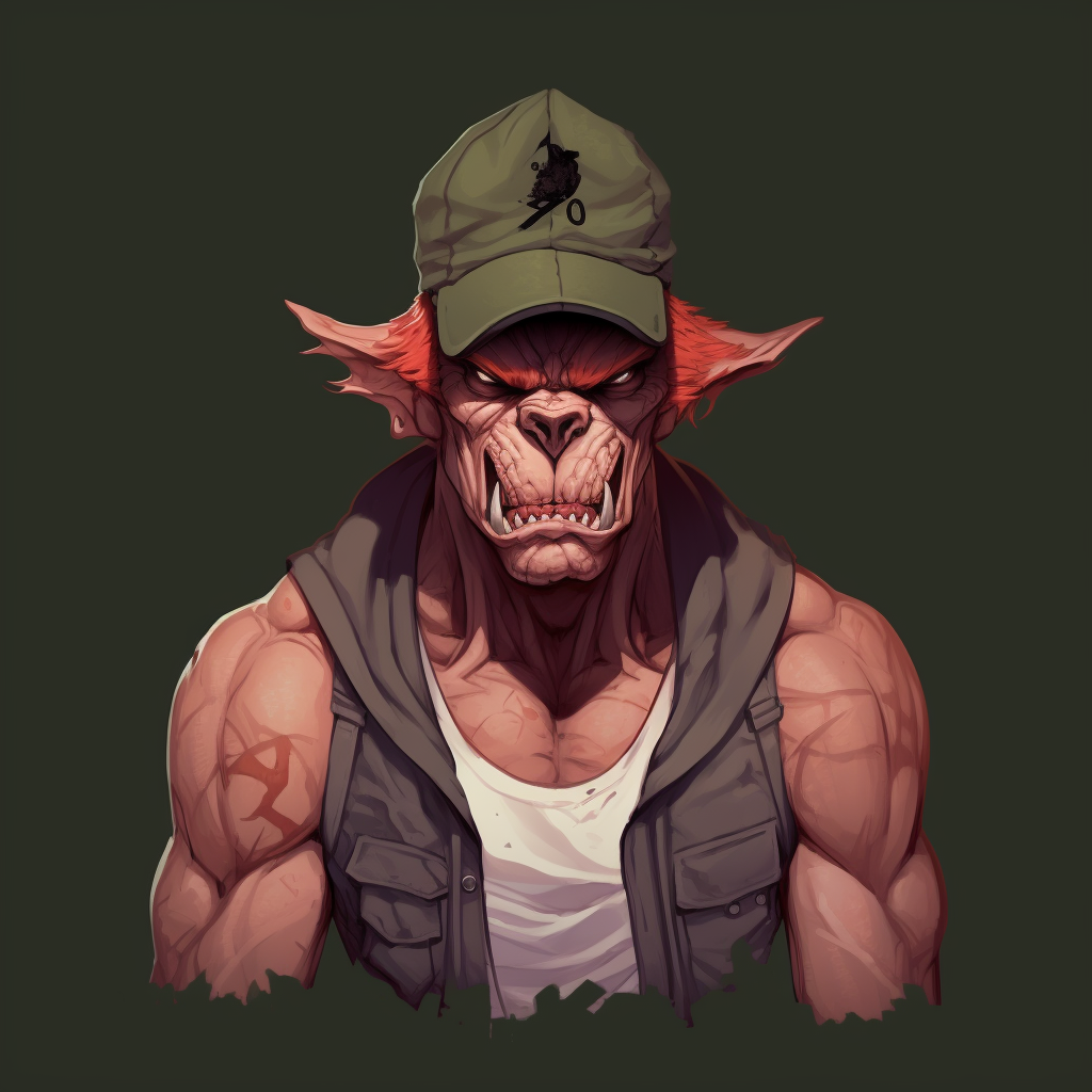 Gangster Ape Fox Hat Portrait