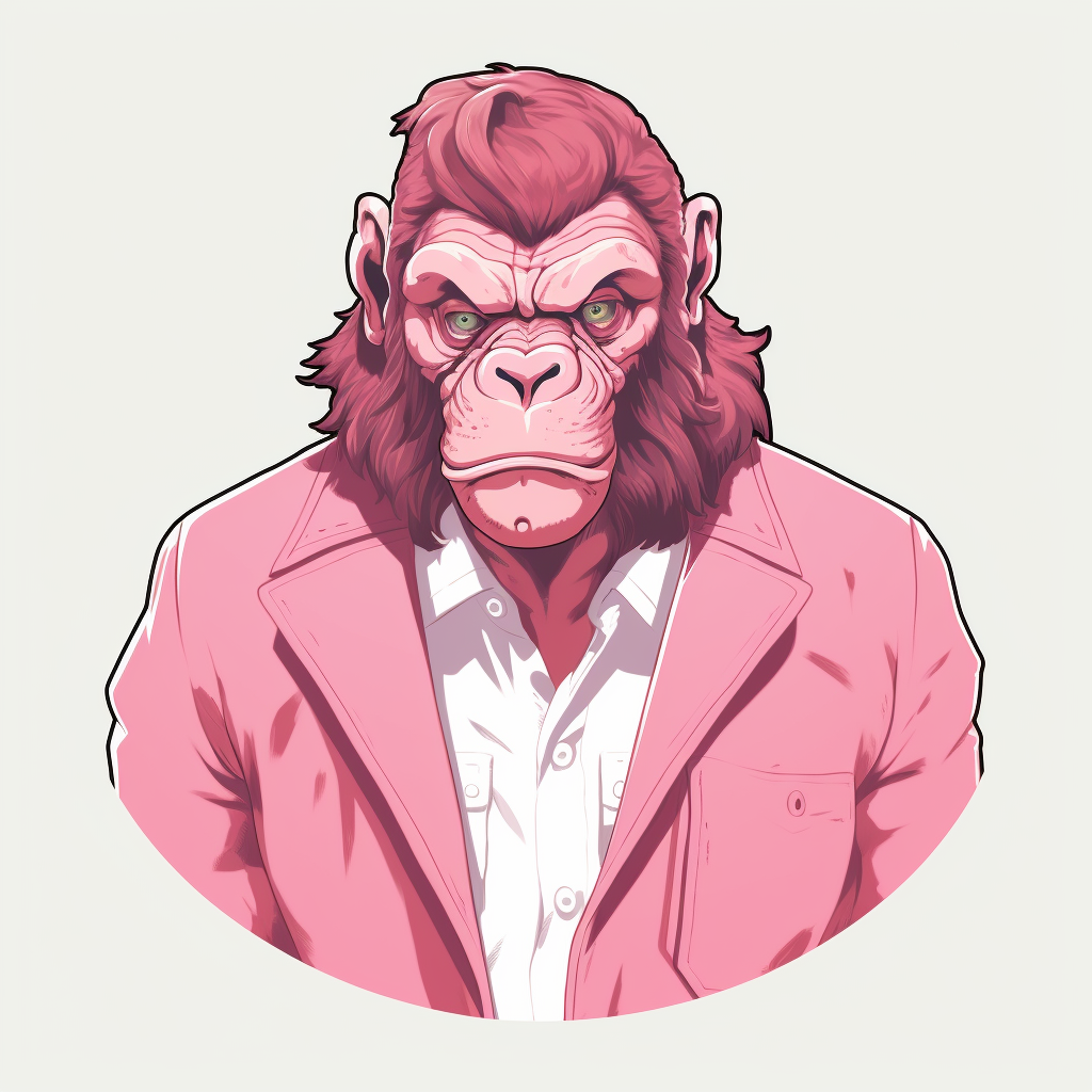 Gangster Bored Ape Portrait Pink