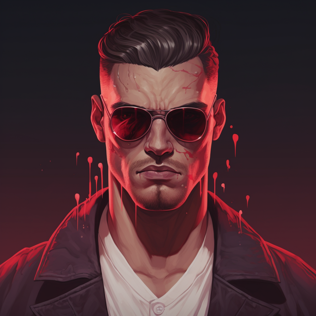 Male gangster with chemicals portrait