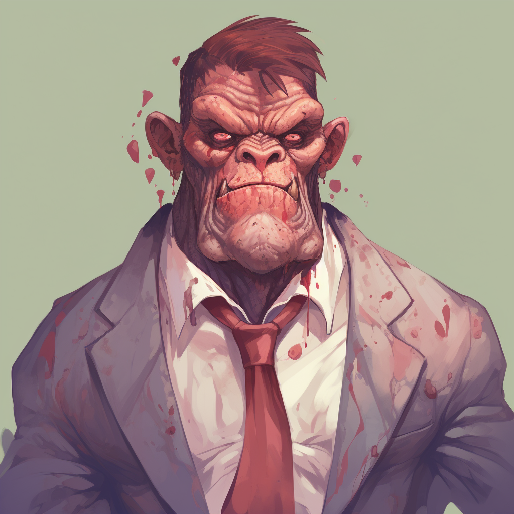 gangster ape portrait male