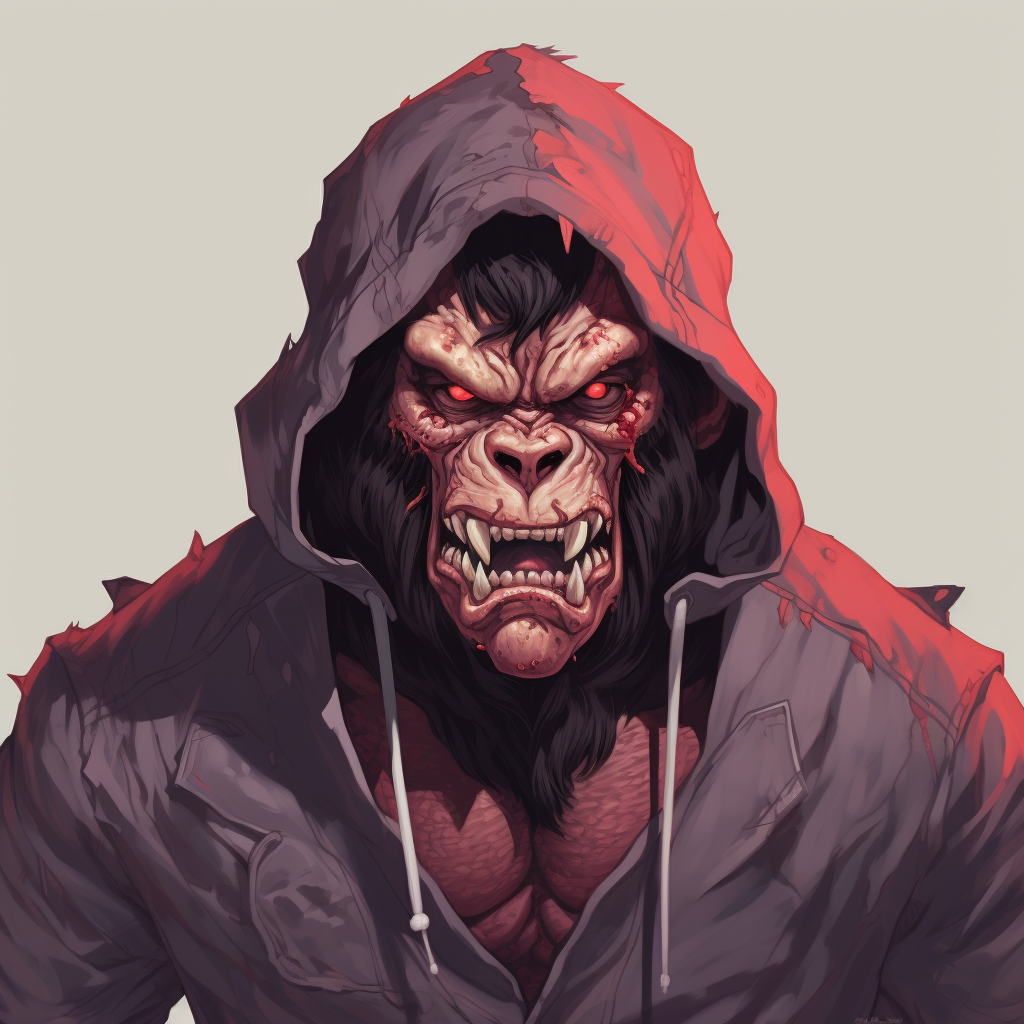 Gangster Ape Ninja Portrait Male