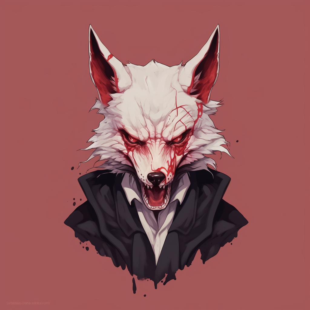 gangster fox mask portrait male