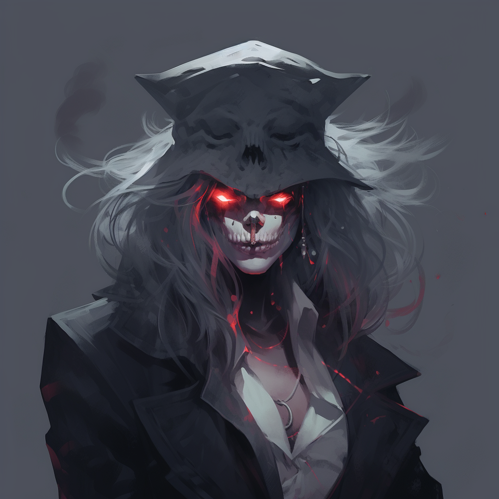 Beautiful female gangster ghost portrait