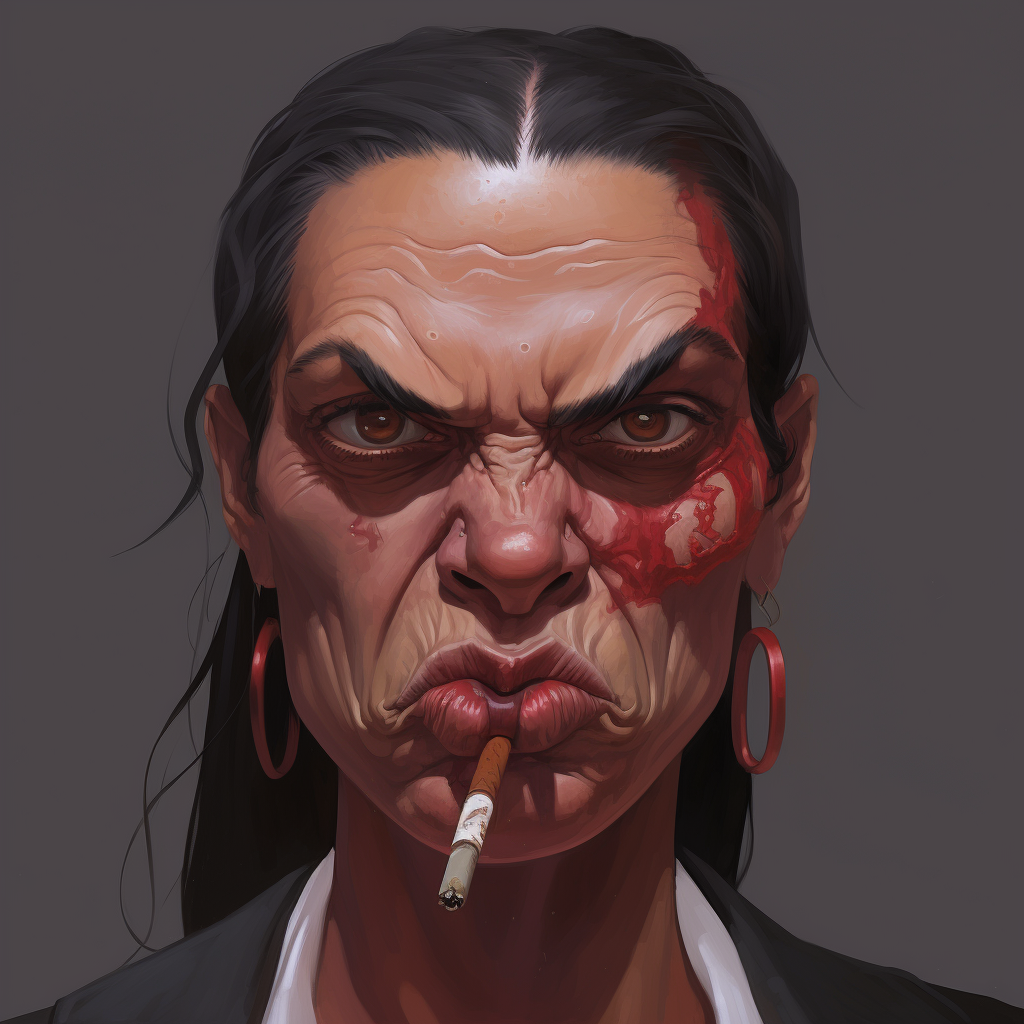 Female gangster mercedez portrait