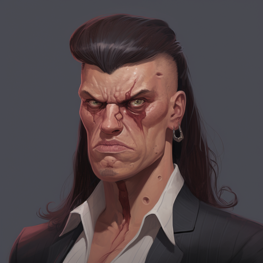 Female with gangster mullet portrait