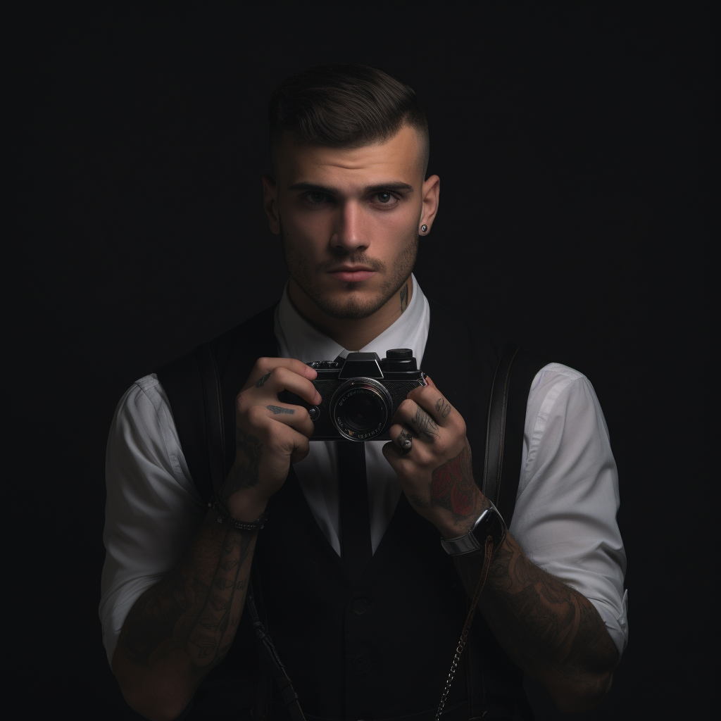 Gangster photographer male portrait