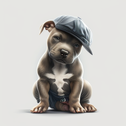 Adorable Gangster Puppy on White Background