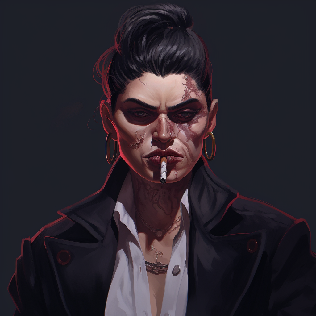 Female gangster portrait image