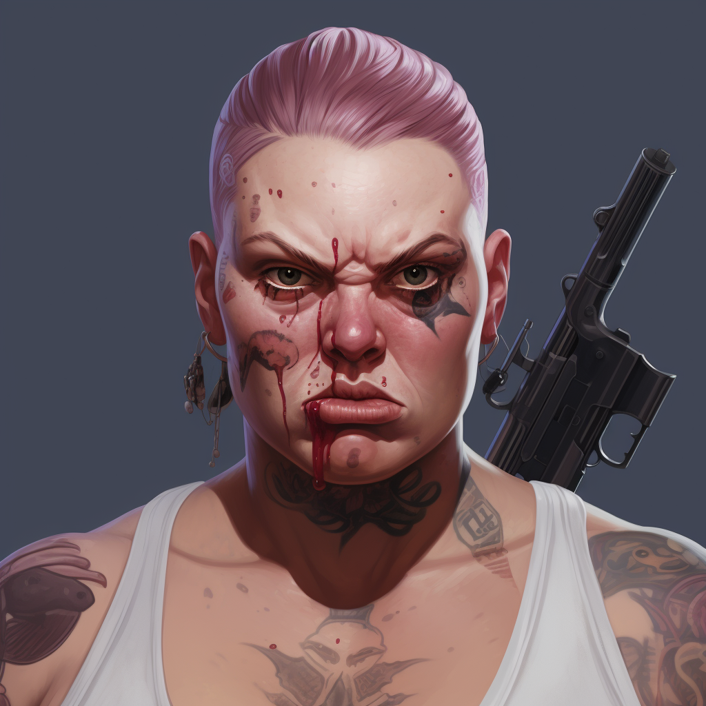 Female gangster portrait