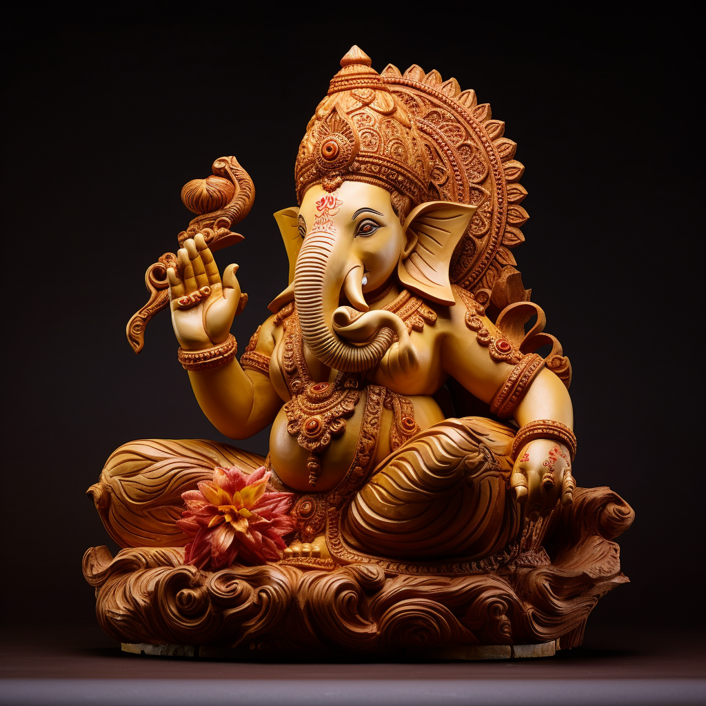 Ganpati idol from side angle